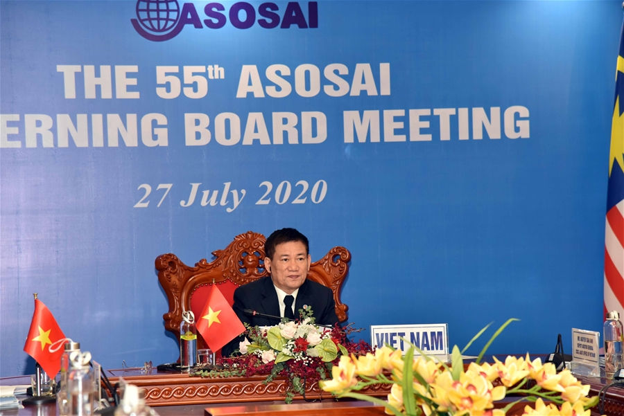 Tổng Kiểm toán Nhà nước Hồ Đức Phớc - Chủ tịch ASOSAI nhiệm kỳ 2018-2021, điều hành Cuộc họp