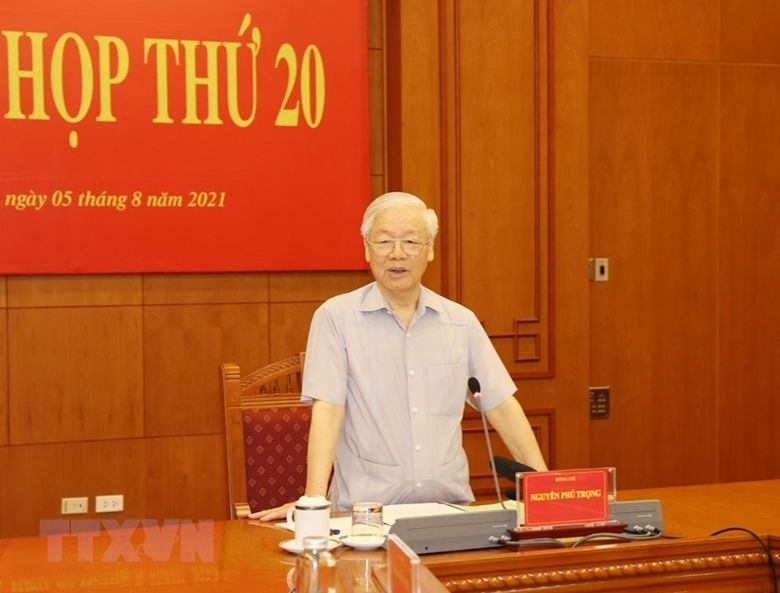 ổng Bí thư Nguyễn Phú Trọng, Trưởng Ban Chỉ đạo phát biểu kết luận Phiên họp. 