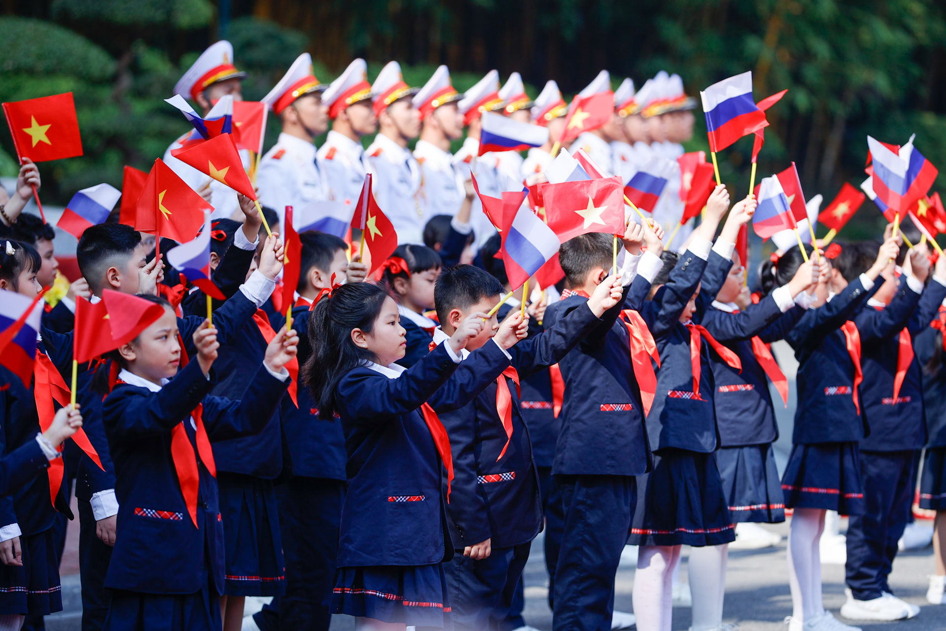 Thủ tướng Phạm Minh Chính chủ trì lễ đón Thủ tướng Liên bang Nga thăm chính thức Việt Nam- Ảnh 7.