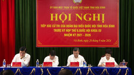 Tổng Kiểm toán nhà nước Ngô Văn Tuấn tiếp xúc cử tri tỉnh Hòa Bình trước Kỳ họp thứ 8