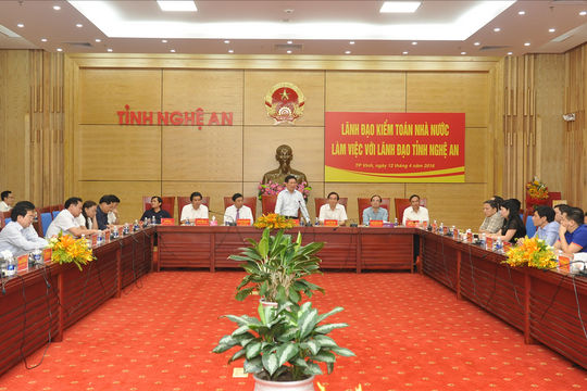 Lãnh đạo Kiểm toán Nhà nước làm việc với lãnh đạo tỉnh Nghệ An