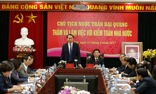 Chủ tịch nước Trần Đại Quang thăm và làm việc với Kiểm toán nhà nước.