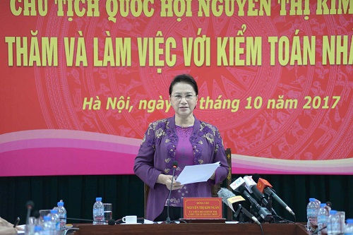 Chủ tịch Quốc hội Nguyễn Thị Kim Ngân thăm và làm việc với KTNN