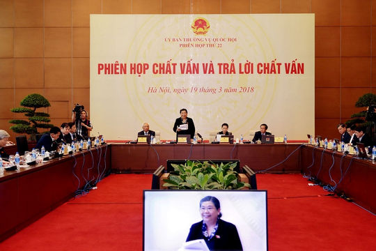 Bế mạc Phiên họp thứ 22 của Uỷ ban Thường vụ Quốc hội: Tăng cường giám sát việc thực hiện lời hứa của các Bộ trưởng