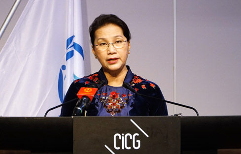 Chủ tịch Quốc hội Nguyễn Thị Kim Ngân dự và phát biểu tại Phiên họp toàn thể của Đại hội đồng IPU - 138