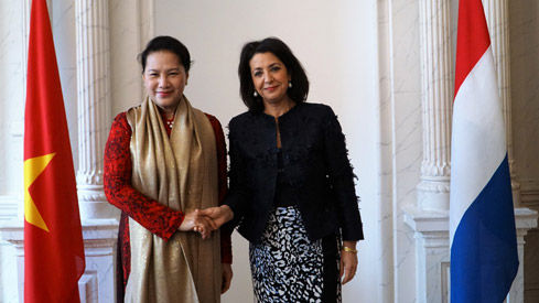Chủ tịch Hạ viện Vương quốc Hà Lan Khadija Arib đón, hội đàm với Chủ tịch Quốc hội Nguyễn Thị Kim Ngân