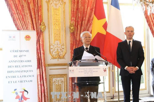Tổng Bí thư dự Lễ kỷ niệm 45 năm quan hệ ngoại giao Việt Nam-Pháp