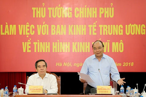 Thủ tướng làm việc với Ban Kinh tế Trung ương