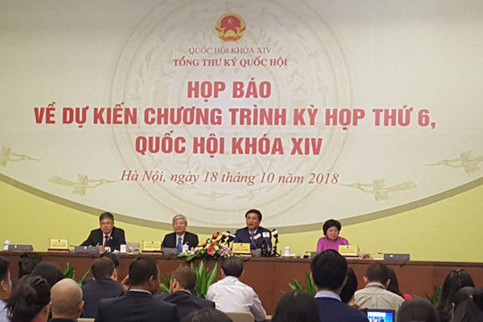 Ngày 22/10, khai mạc Kỳ họp thứ 6, Quốc hội khoá XIV