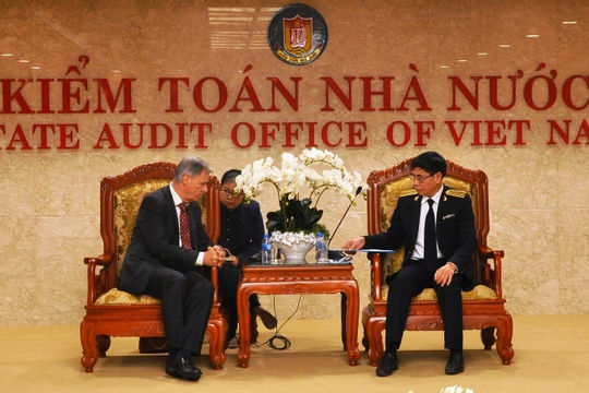 Phó Tổng Kiểm toán Nhà nước Nguyễn Tuấn Anh tiếp Đoàn chuyên gia đánh giá Dự án EU- PFMO