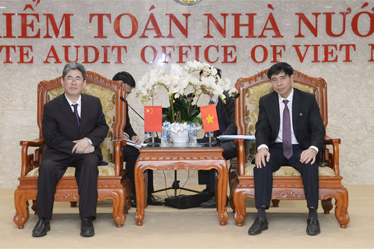 Phó Tổng Kiểm toán Nhà nước Nguyễn Tuấn Anh tiếp Phó Tổng Kiểm toán Nhà nước Trung Quốc Chen Jian