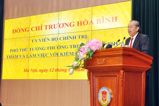 Phó Thủ tướng Thường trực Chính phủ Trương Hòa Bình thăm và làm việc tại Kiểm toán nhà nước Phó Thủ tướng Thường trực Chính phủ Trương Hòa Bình thăm và làm việc tại Kiểm toán nhà nước