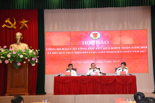 Kiểm toán Nhà nước họp báo công bố kết quả kiểm toán năm 2018 Kiểm toán Nhà nước họp báo công bố kết quả kiểm toán năm 2018