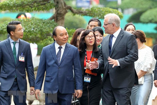 Thủ tướng Nguyễn Xuân Phúc đón, hội đàm với Thủ tướng Australia