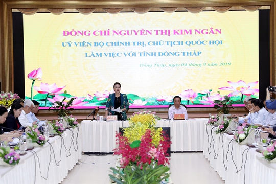 Chủ tịch Quốc hội Nguyễn Thị Kim Ngân thăm làm việc tại tỉnh Đồng Tháp