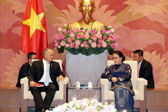 Chủ tịch Quốc hội tiếp Đoàn Đảng Xã hội chủ nghĩa Thống nhất Venezuela