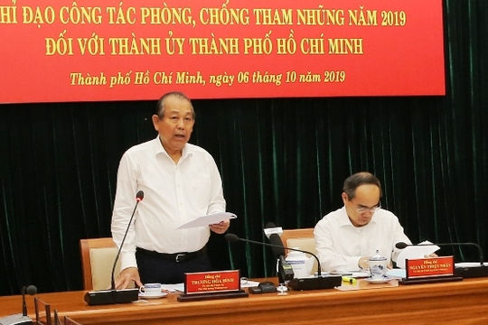 Phó Thủ tướng Thường trực làm việc với TPHCM về phòng, chống tham nhũng