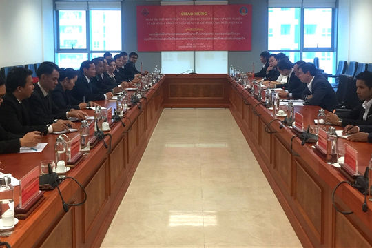 Phó Tổng Kiểm toán Nhà nước Đào Xuân Tiên tiếp xã giao Đoàn công tác KTNN Lào