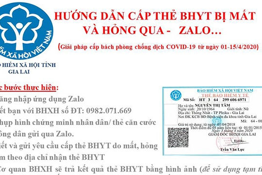 Bảo hiểm xã hội tỉnh Gia Lai cấp thẻ bảo hiểm y tế qua mạng xã hội Zalo