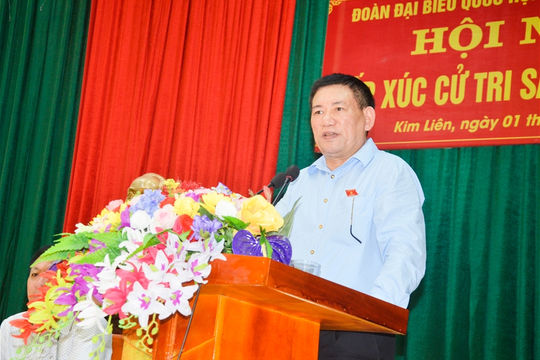 Tổng Kiểm toán Nhà nước Hồ Đức Phớc tiếp xúc cử tri tại Kim Liên (Nam Đàn)