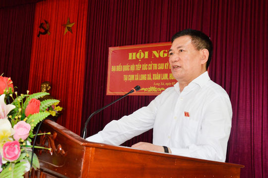 Uỷ viên Trung ương Đảng, Tổng Kiểm toán nhà nước Hồ Đức Phớc tiếp xúc cử tri huyện Hưng Nguyên, tỉnh Nghệ An