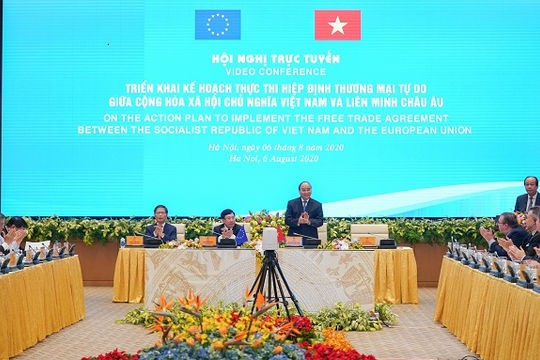 Thủ tướng chủ trì Hội nghị trực tuyến toàn quốc triển khai Kế hoạch thực thi EVFTA