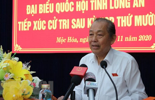 Phó Thủ tướng Trương Hòa Bình tiếp xúc cử tri tại tỉnh Long An