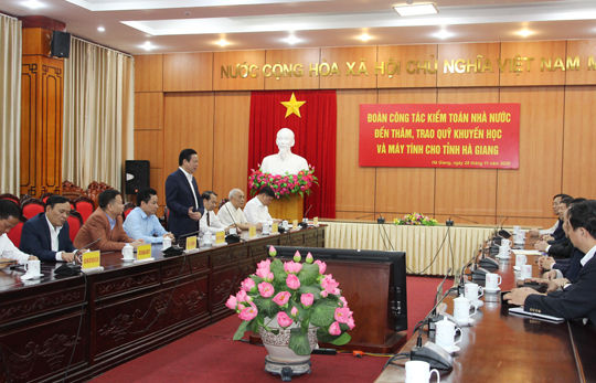 Tổng kiểm toán Nhà nước Hồ Đức Phớc thăm và làm việc tại tỉnh Hà Giang