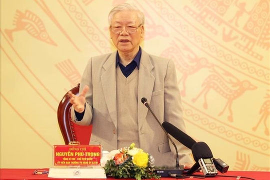 Tổng Bí thư, Chủ tịch nước Nguyễn Phú Trọng chỉ đạo Hội nghị Đảng ủy Công an Trung ương