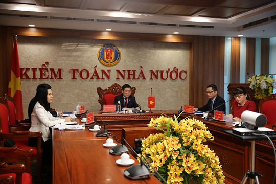 Hội đàm trực tuyến giữa Tổng Kiểm toán Nhà nước Việt Nam và Chủ tịch Tòa Thẩm kế Saudi Arabia Hội đàm trực tuyến giữa Tổng Kiểm toán Nhà nước Việt Nam và Chủ tịch Tòa Thẩm kế Saudi Arabia