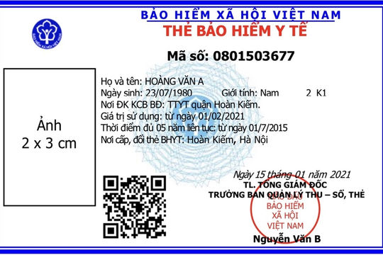 Sẵn sàng cấp thẻ bảo hiểm y tế mẫu mới từ ngày 01/4/2021