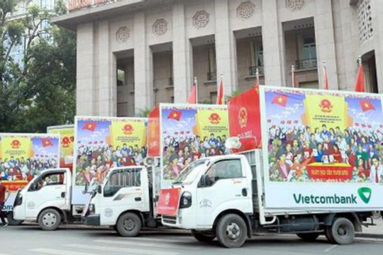 Hà Nội ra quân diễu hành tuyên truyền về bầu cử