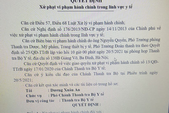 Vi phạm trong sản xuất thuốc, Công ty Dược Danapha bị xử phạt hành chính 30 triệu đồng