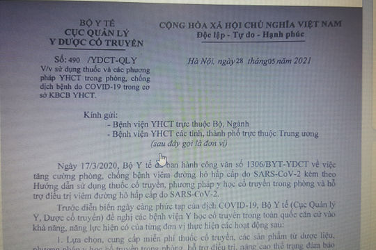 Lựa chọn, cung cấp miễn phí thuốc cổ truyền hỗ trợ điều trị cho bệnh nhân Covid-19