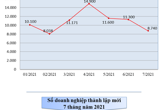 Infographic - Tháng 7/2021, cả nước có 8.740 doanh nghiệp thành lập mới