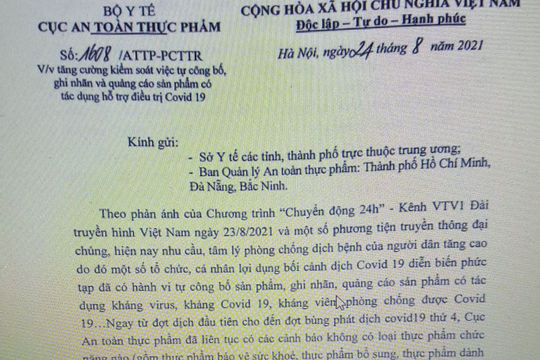 Rà soát, thu hồi các sản phẩm tự ghi công dụng phòng và điều trị Covid-19