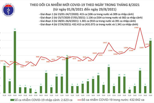 Ngày 29/8, ghi nhận thêm 12.796 ca nhiễm Covid - 19 mới, 6.309 bệnh nhân nặng đang điều trị
