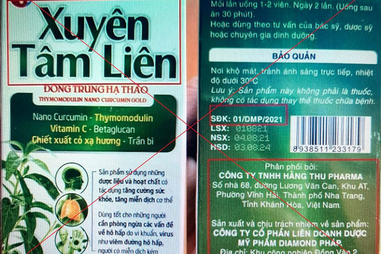 Bộ Y tế cảnh báo về sản phẩm Xuyên Tâm Liên giả mạo, quảng cáo công dụng chữa Covid-19