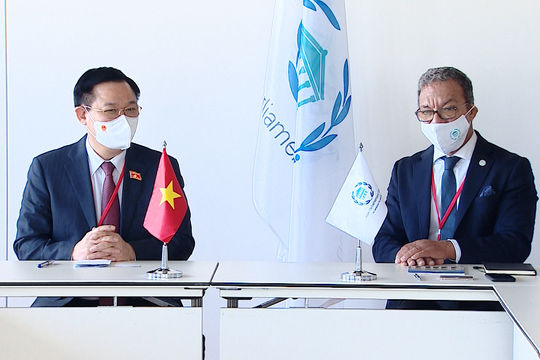 Chủ tịch Quốc hội Vương Đình Huệ nêu 3 đề xuất nhằm nâng cao hơn nữa hiệu quả hoạt động của IPU