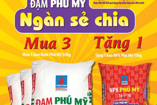 Hơn 3.000 tấn NPK Phú Mỹ trị giá hơn 30 tỷ đồng tặng bà con nông dân