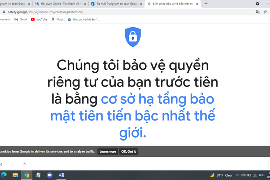 Ra mắt Trung tâm An toàn Google bằng tiếng Việt