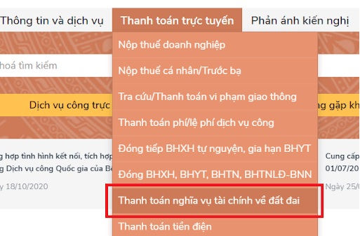 9 tỉnh, thành phố khẩn trương cung cấp thanh toán trực tuyến nghĩa vụ về đất đai trên Cổng Dịch vụ công Quốc gia