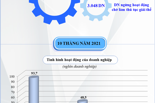 Infographic - Hơn 8.200 doanh nghiệp thành lập mới trong tháng 10/2021