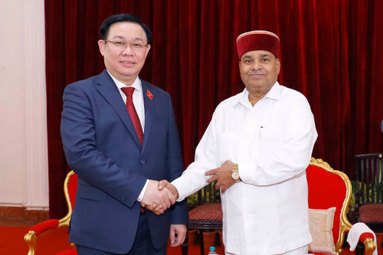 Chủ tịch Quốc hội Vương Đình Huệ gặp Thống đốc bang Karnataka, Ấn Độ