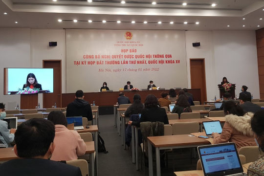 Công bố 4 Nghị quyết được Quốc hội thông qua tại Kỳ họp bất thường lần thứ nhất