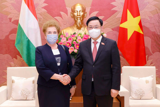 Chủ tịch Quốc hội Vương Đình Huệ tiếp Phó Chủ tịch thứ nhất Quốc hội Hungary Márta Mátrai