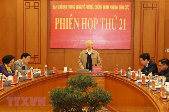 Phiên họp thứ 21 của Ban Chỉ đạo Trung ương về phòng, chống tham nhũng