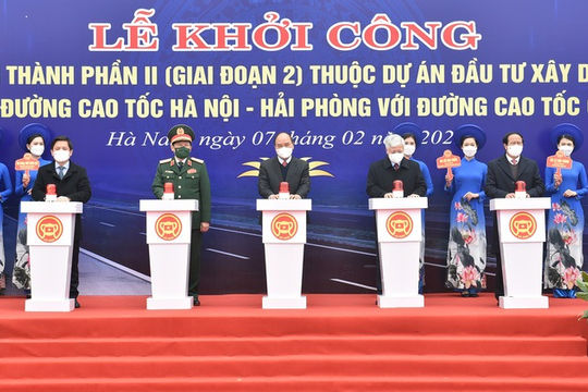 Khởi công giai đoạn 2 tuyến đường nối hai cao tốc Hà Nội - Hải Phòng và Cầu Giẽ - Ninh Bình
