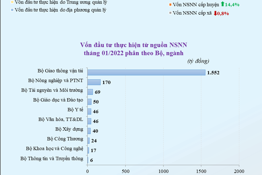 Infographic - Tháng 01/2022, vốn đầu tư thực hiện từ nguồn ngân sách nhà nước ước đạt 4,8% kế hoạch năm