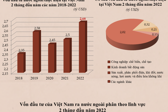 Infographic: Tình hình đầu tư của Việt Nam 2 tháng đầu năm 2022